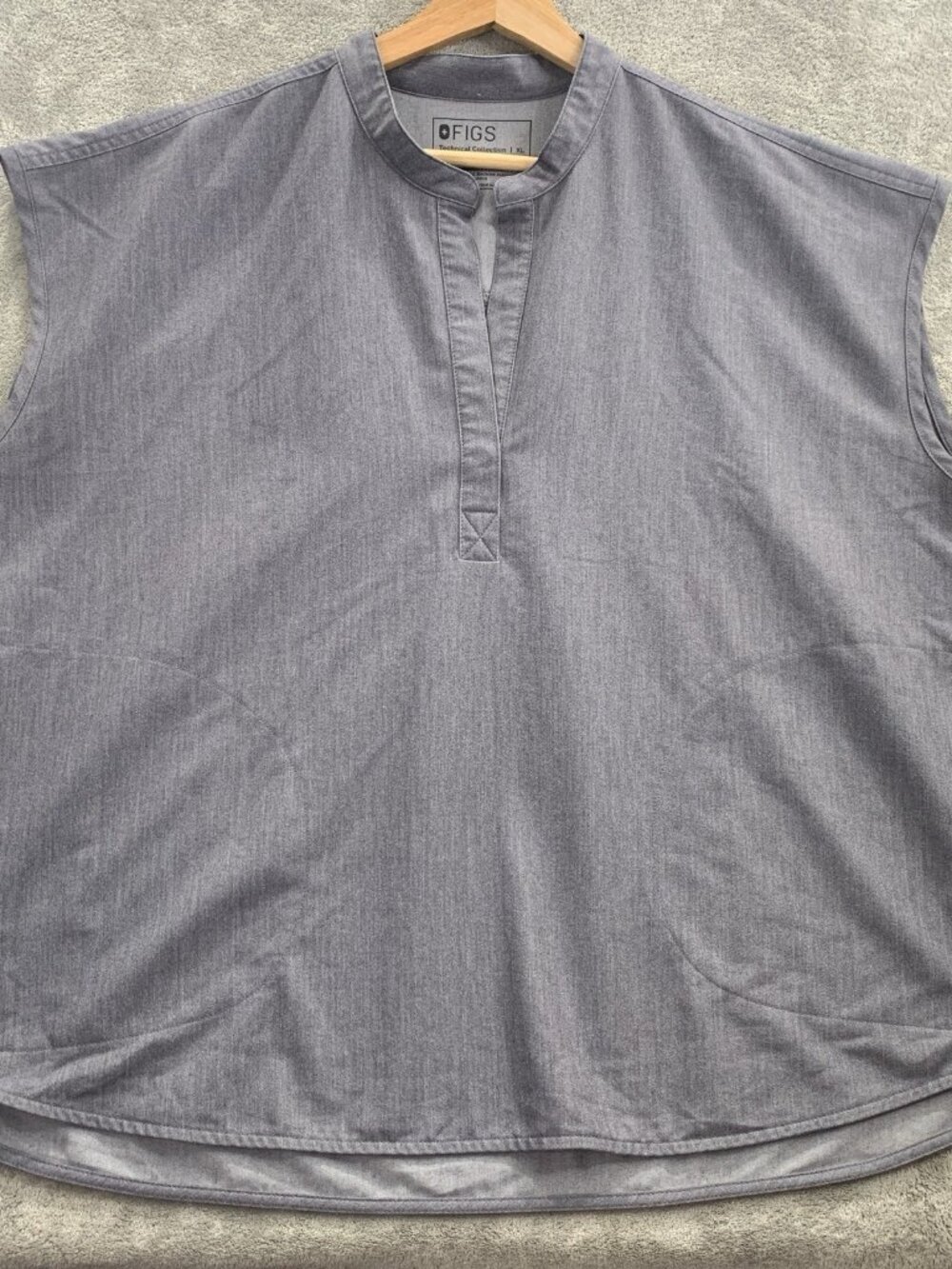 Figs Scrub Top Womens XL Graphite Technical Collection Rafaela Oversized RN